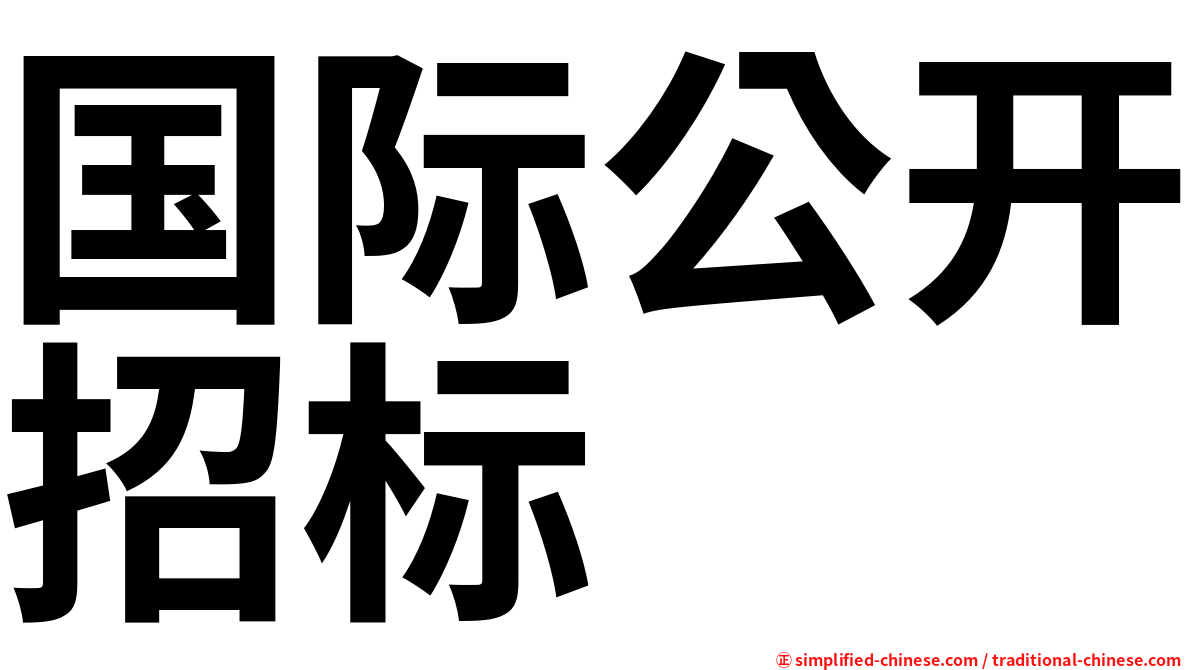 国际公开招标