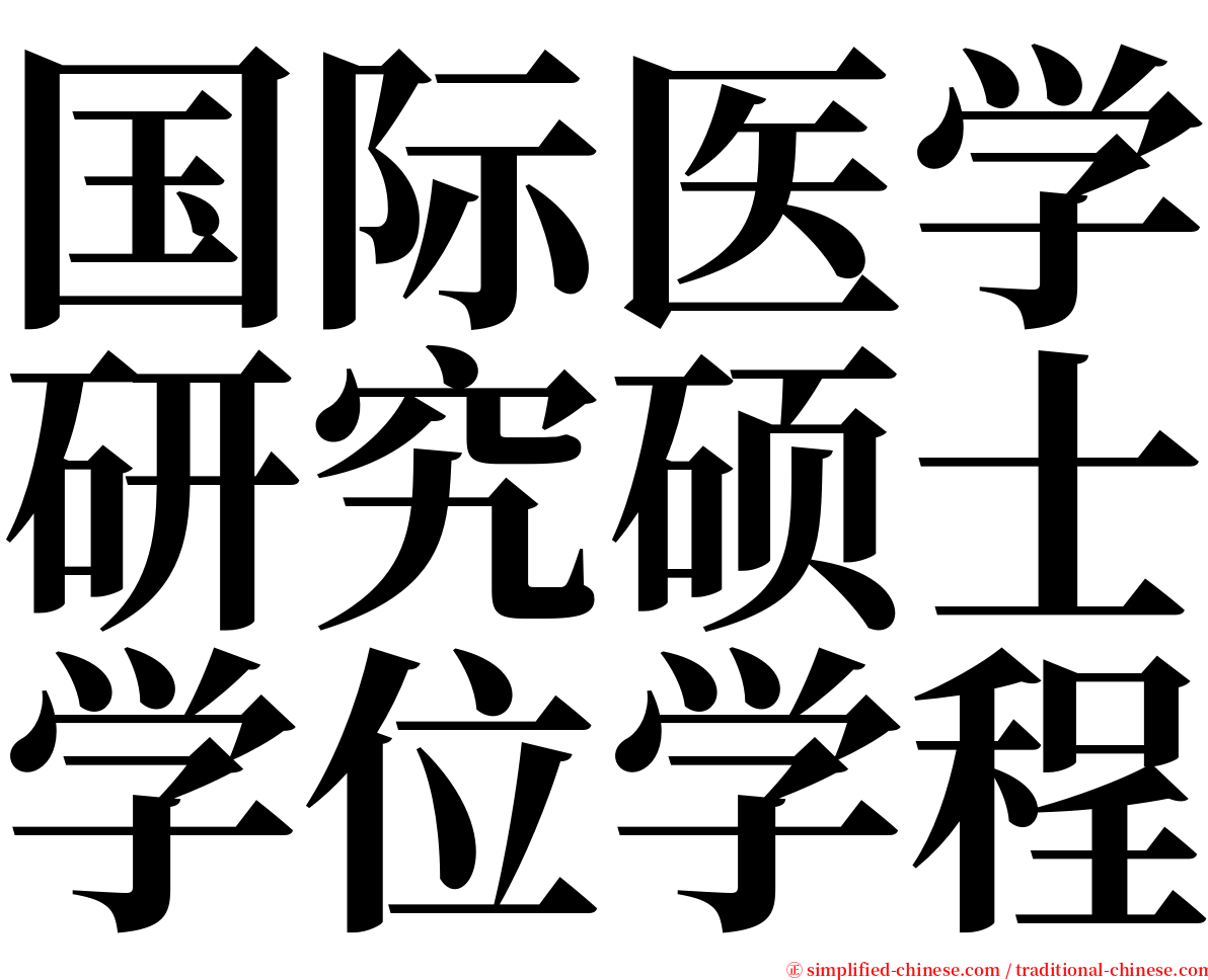 国际医学研究硕士学位学程 serif font