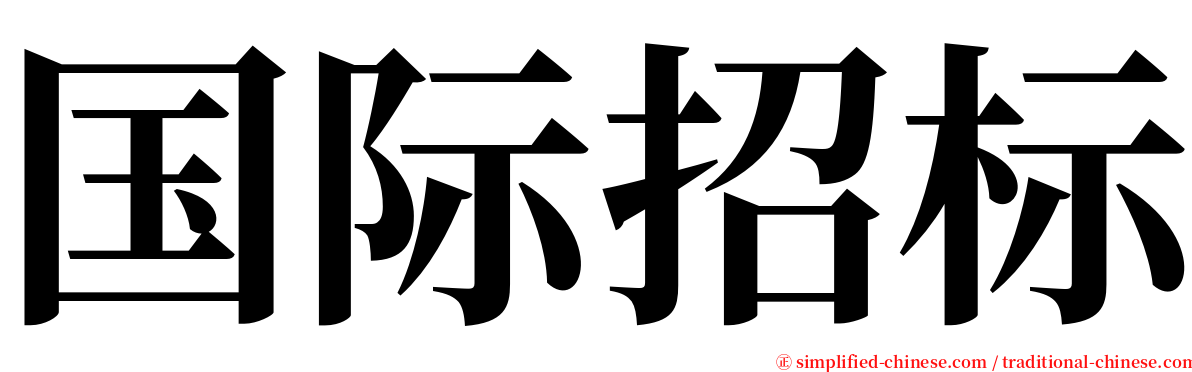 国际招标 serif font