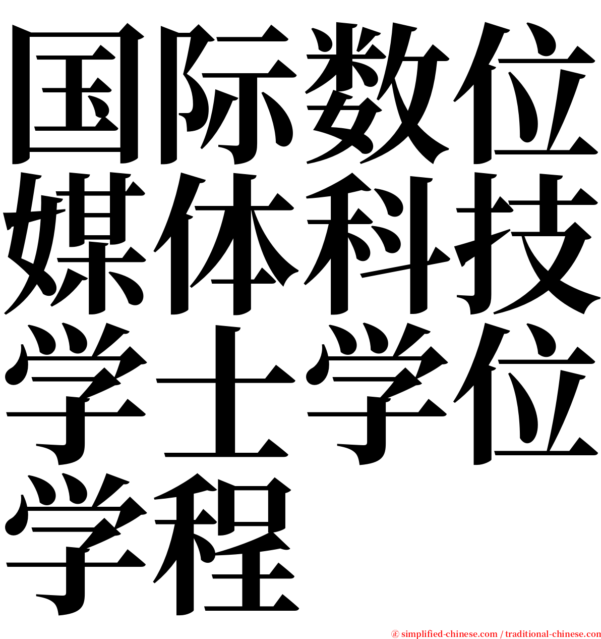 国际数位媒体科技学士学位学程 serif font
