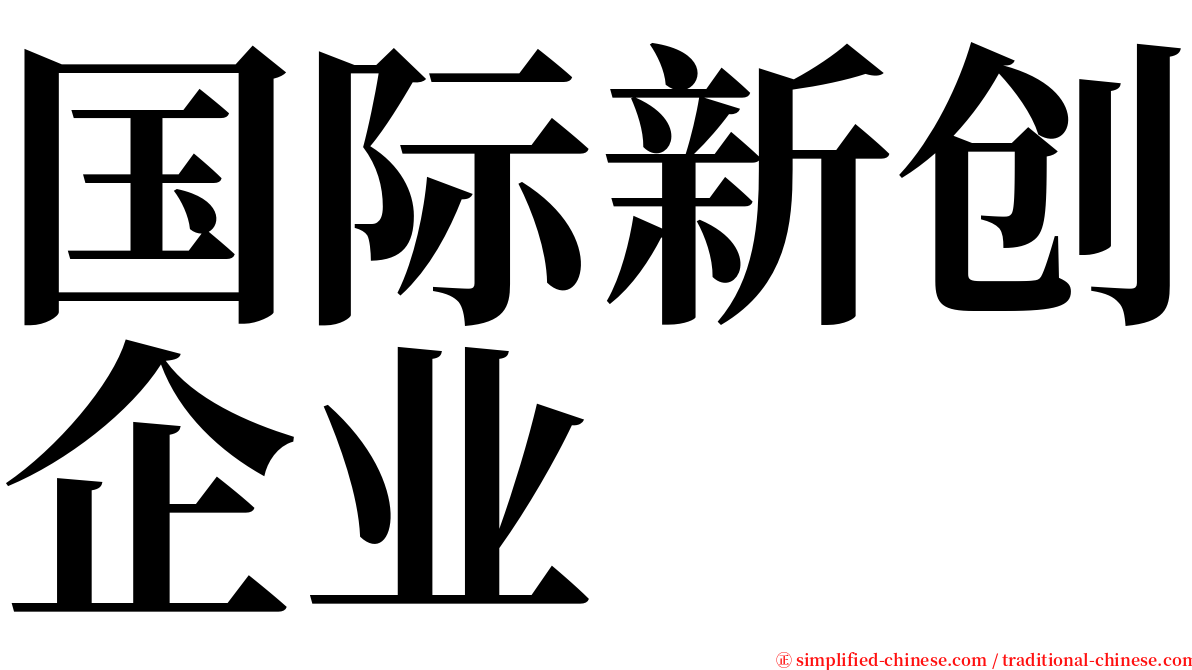 国际新创企业 serif font