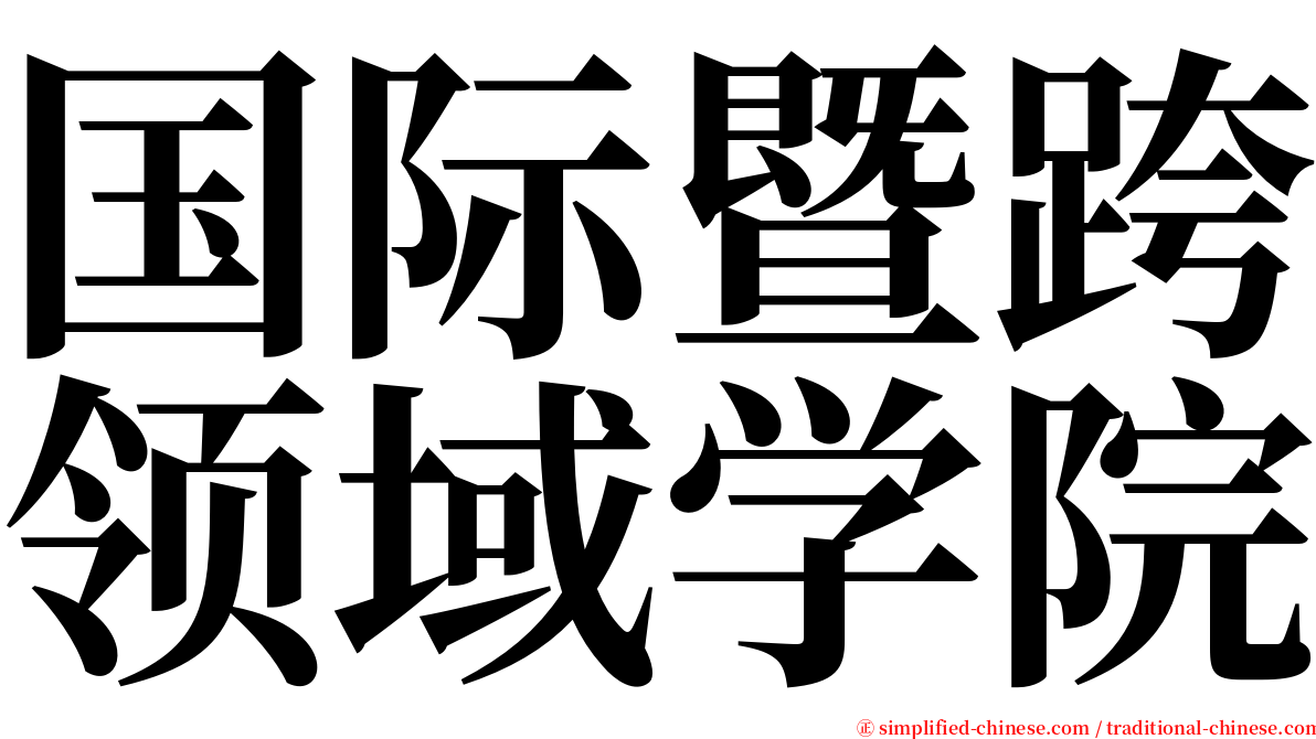 国际暨跨领域学院 serif font