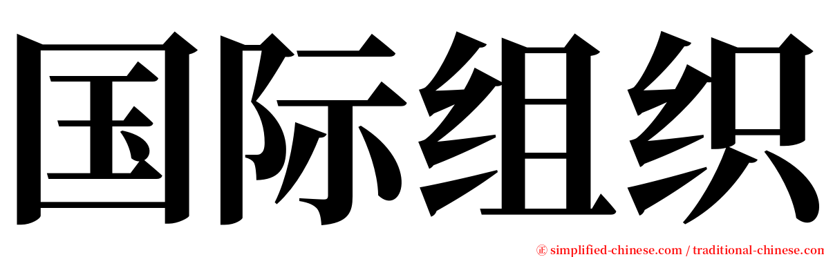 国际组织 serif font