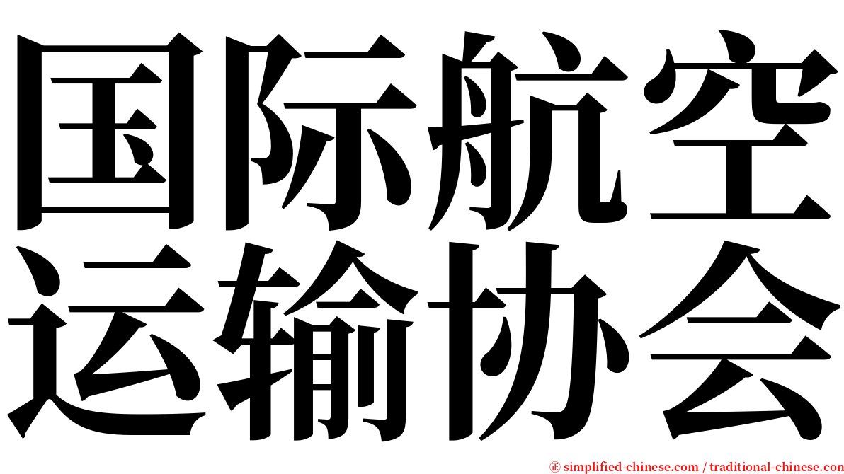 国际航空运输协会 serif font
