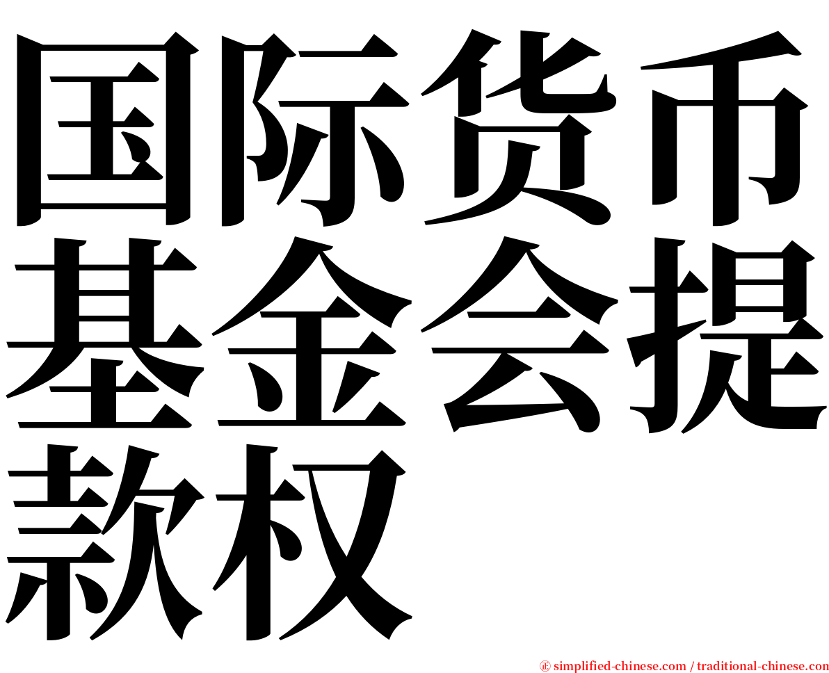 国际货币基金会提款权 serif font