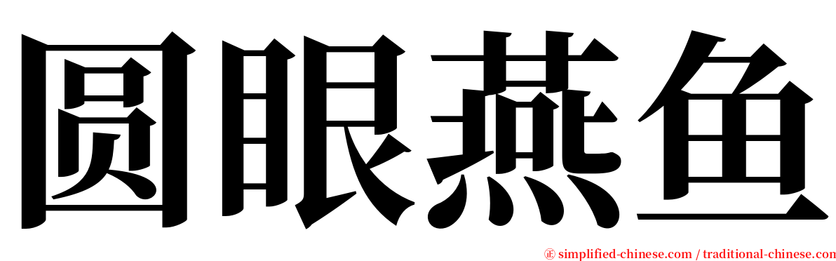 圆眼燕鱼 serif font