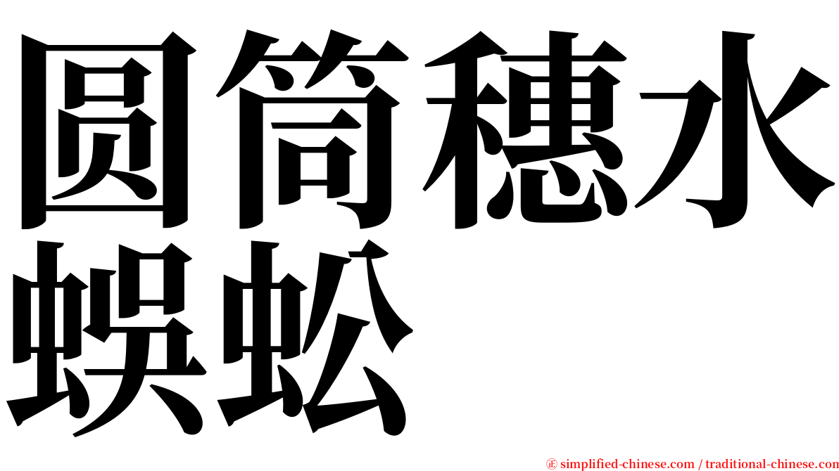 圆筒穗水蜈蚣 serif font