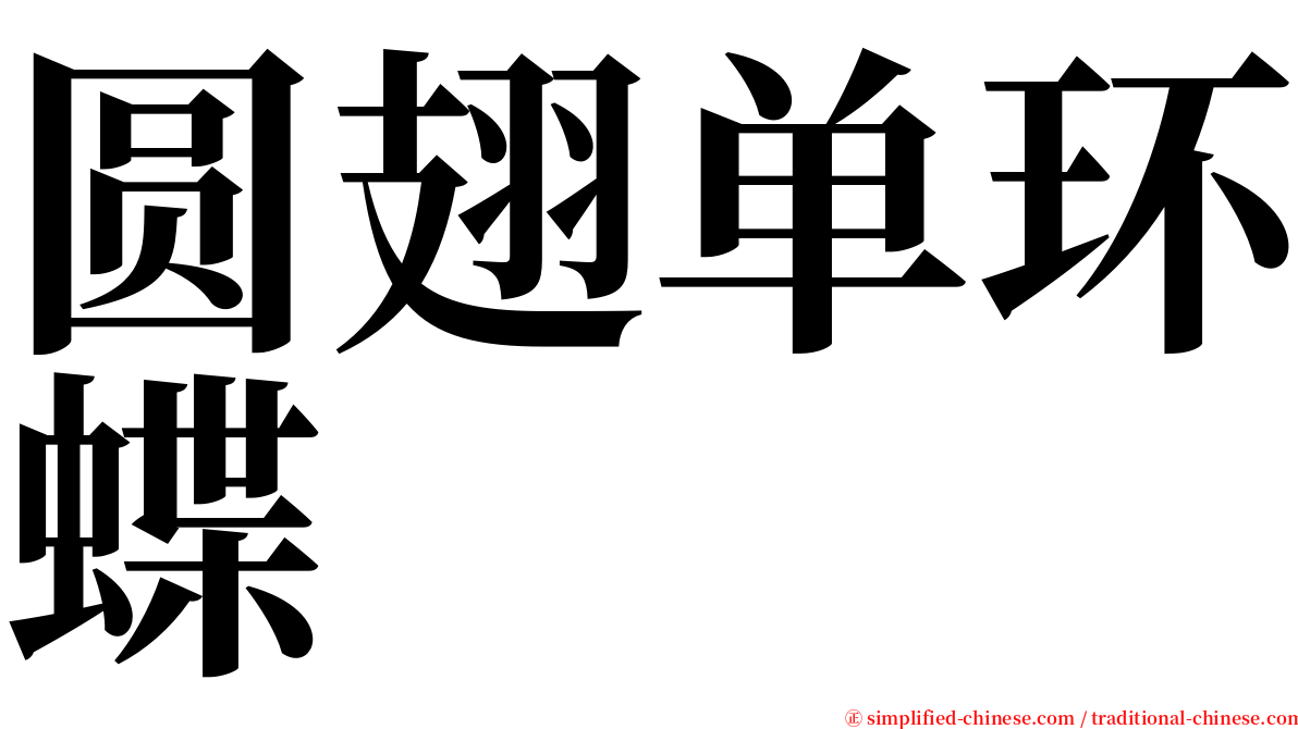 圆翅单环蝶 serif font