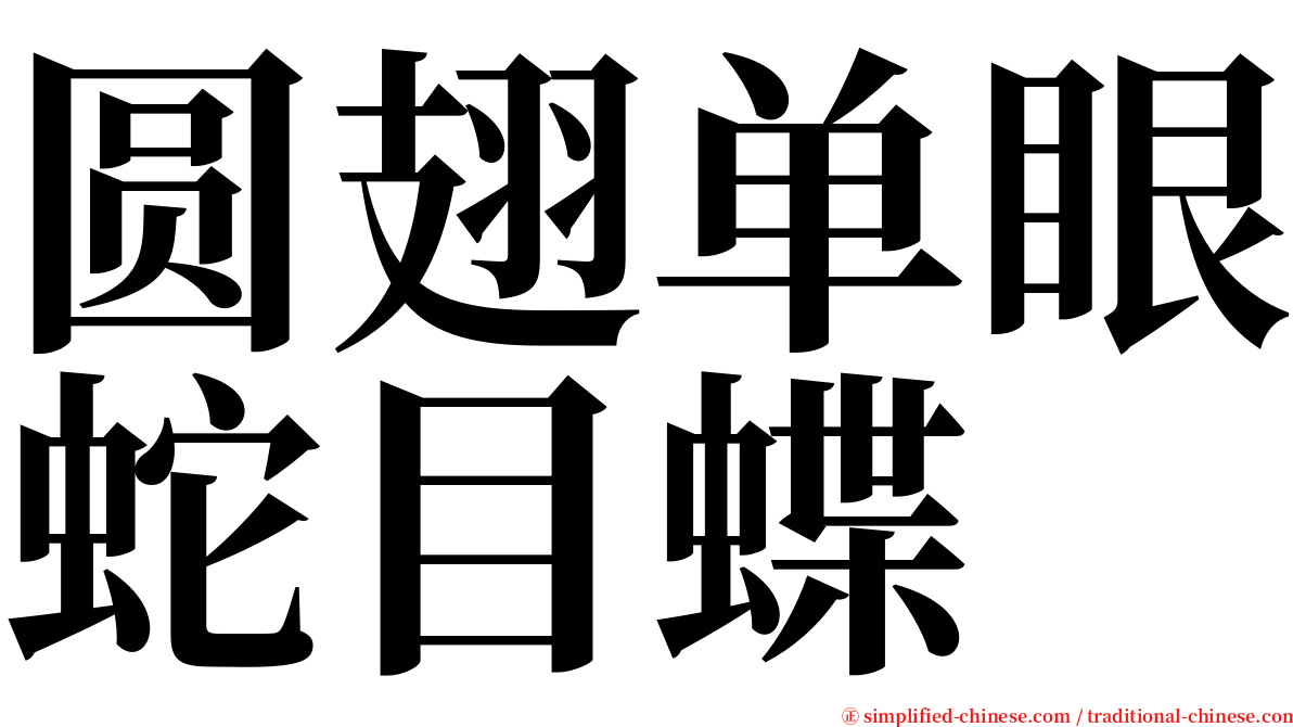 圆翅单眼蛇目蝶 serif font