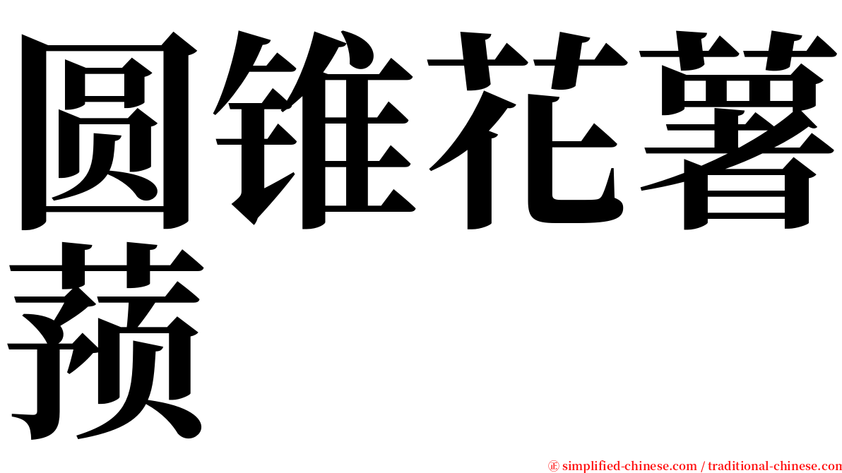 圆锥花薯蓣 serif font