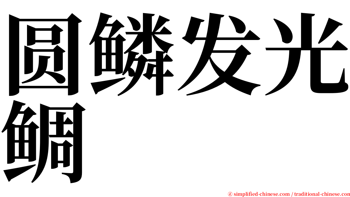 圆鳞发光鲷 serif font