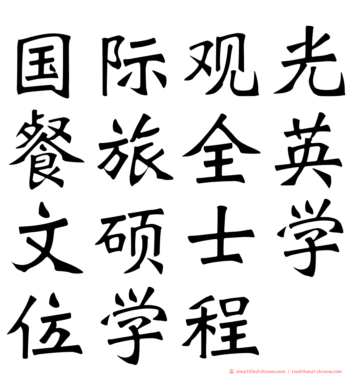 国际观光餐旅全英文硕士学位学程