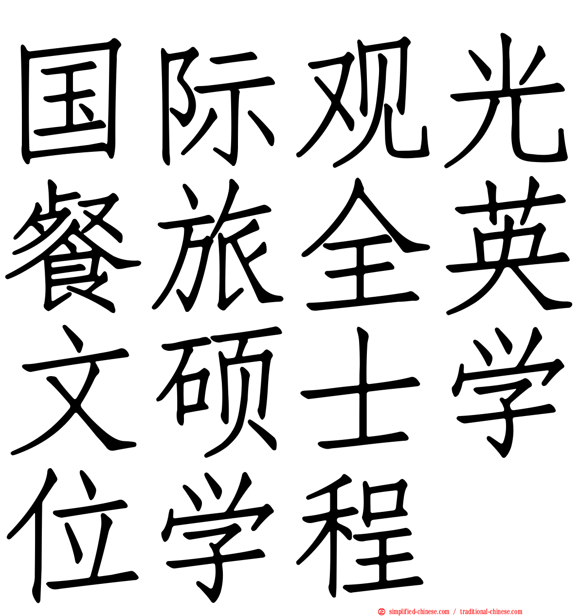 国际观光餐旅全英文硕士学位学程