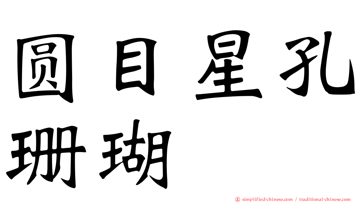圆目星孔珊瑚