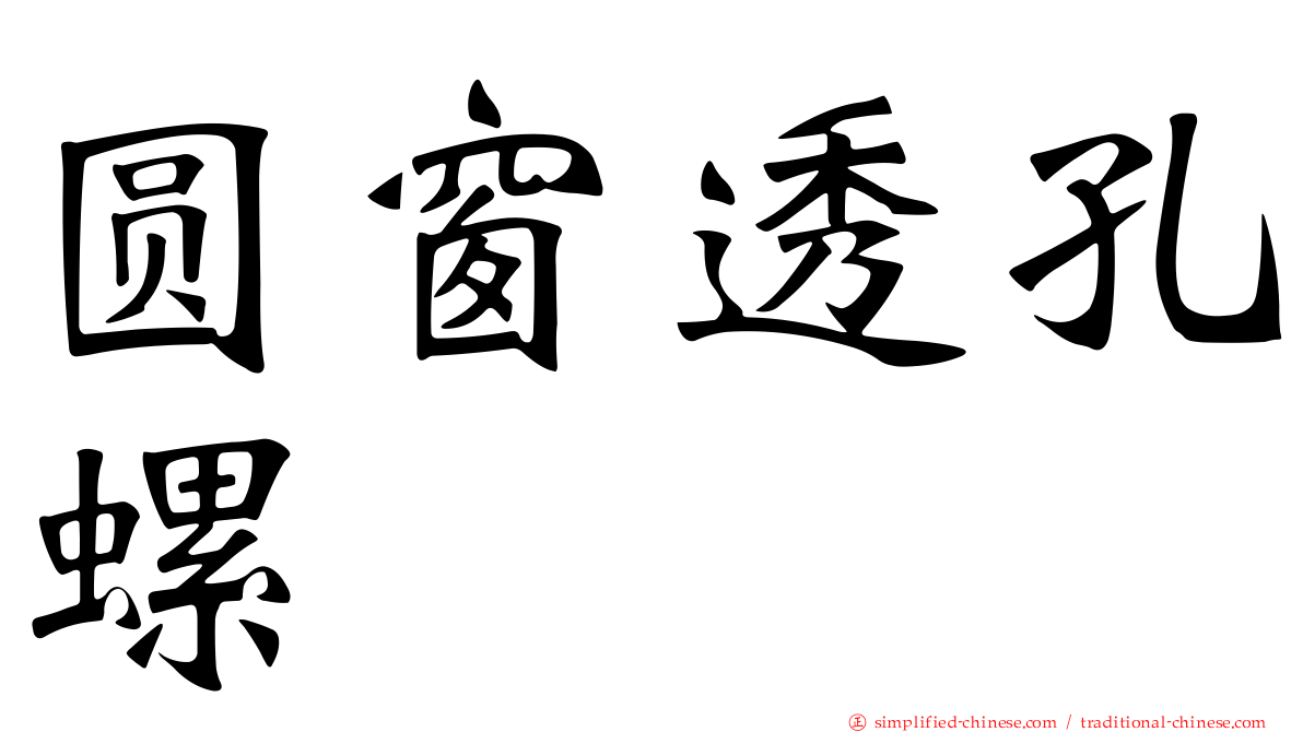 圆窗透孔螺