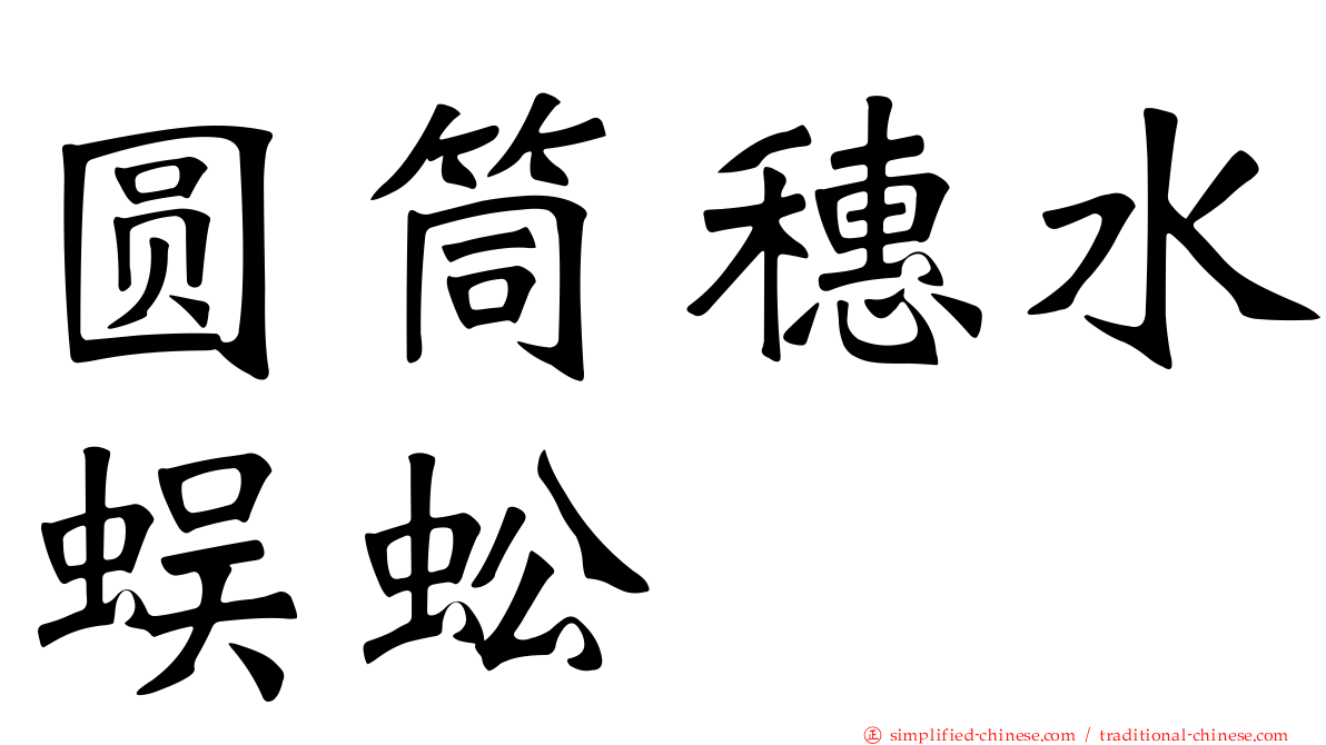 圆筒穗水蜈蚣