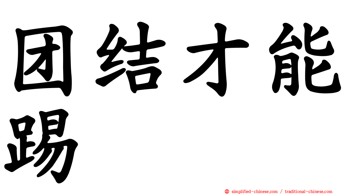 团结才能踢