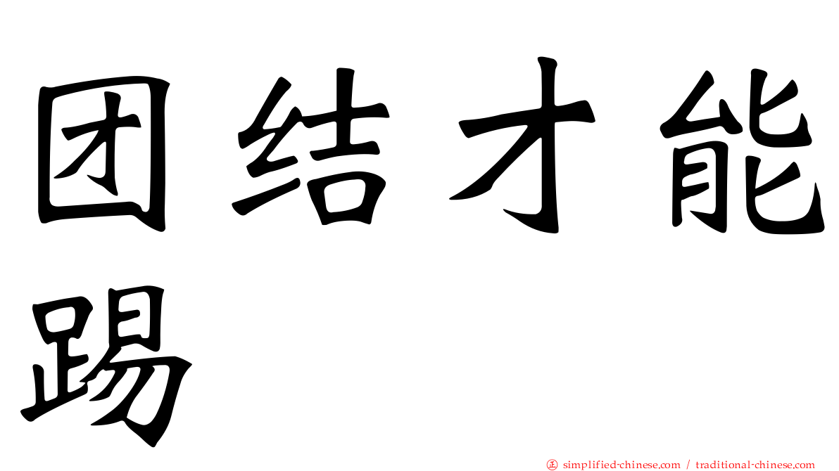 团结才能踢