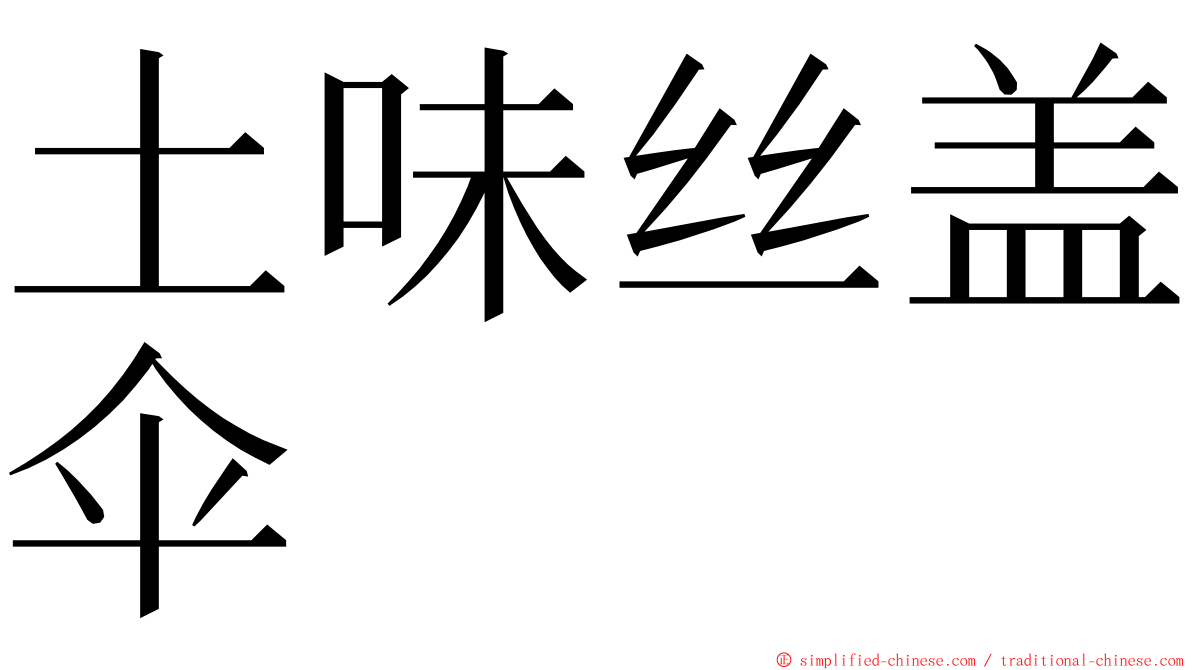 土味丝盖伞 ming font