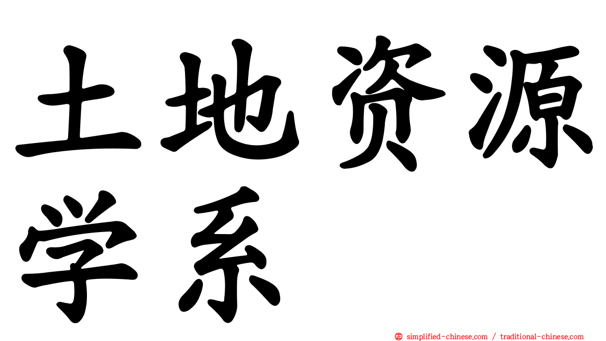 土地资源学系