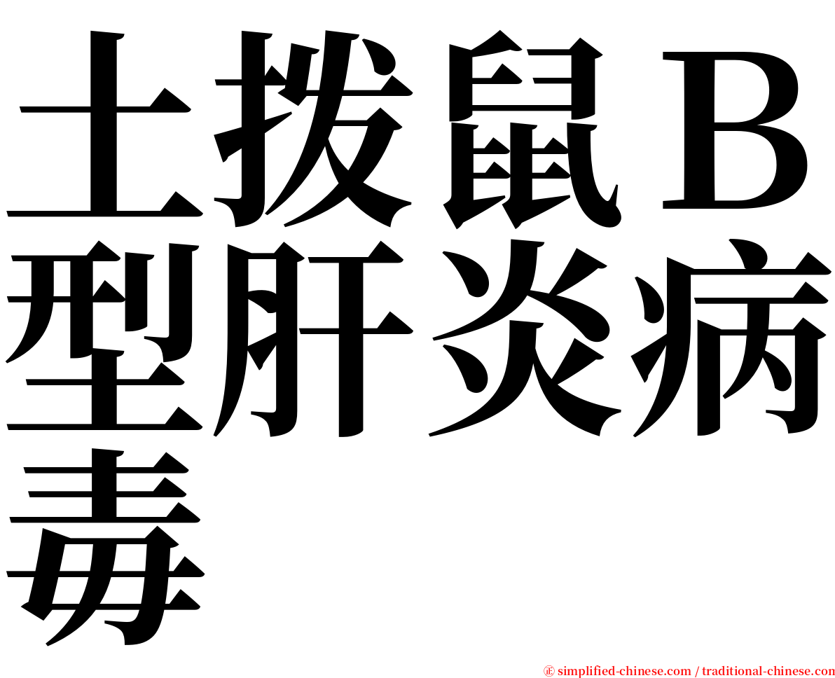 土拨鼠Ｂ型肝炎病毒 serif font