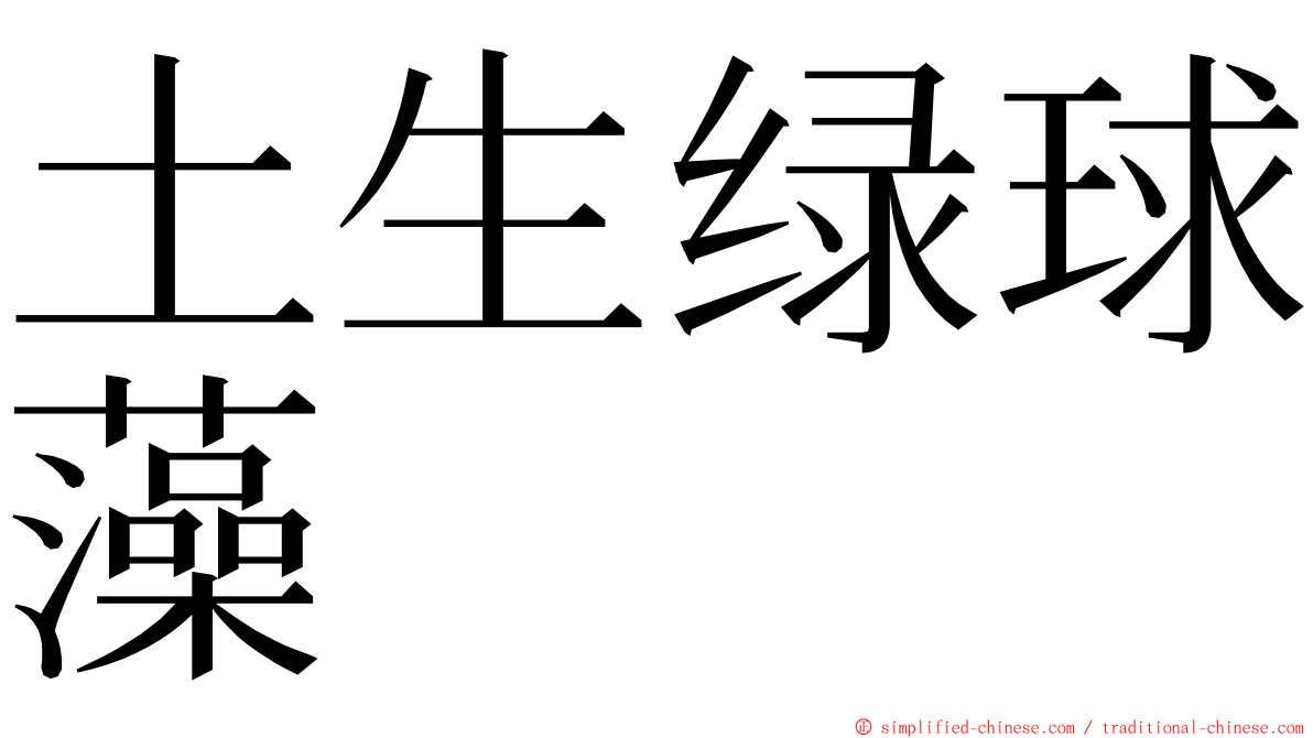 土生绿球藻 ming font