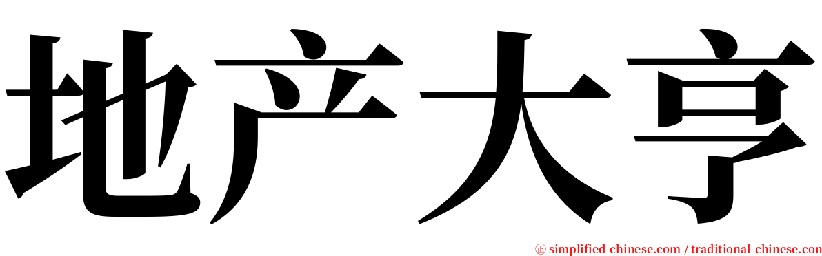 地产大亨 serif font