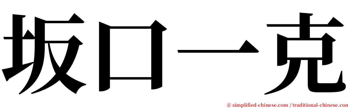 坂口一克 serif font
