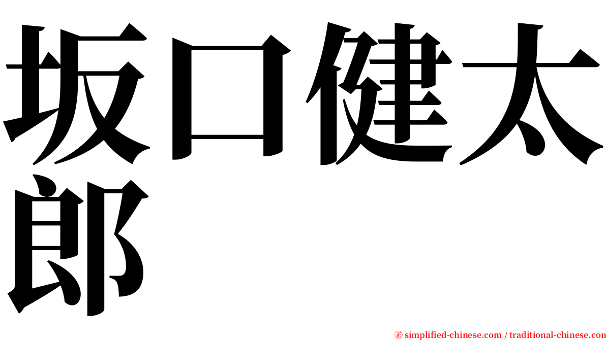 坂口健太郎 serif font