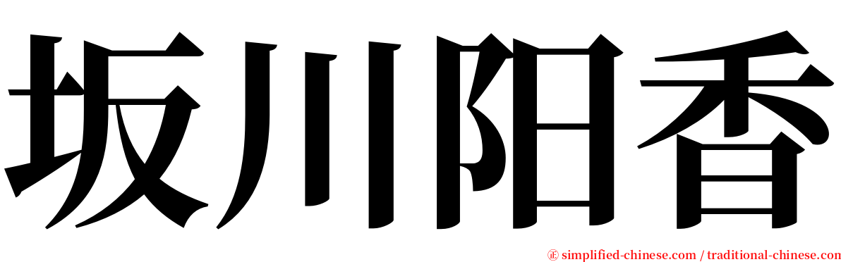 坂川阳香 serif font