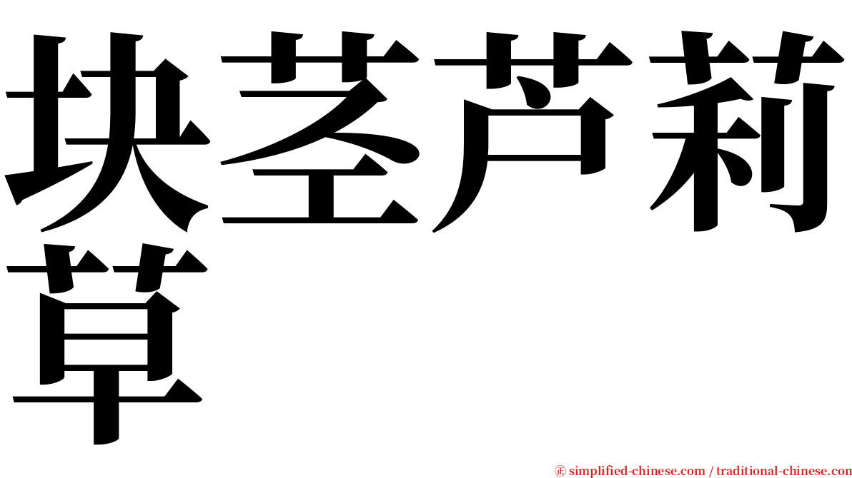 块茎芦莉草 serif font