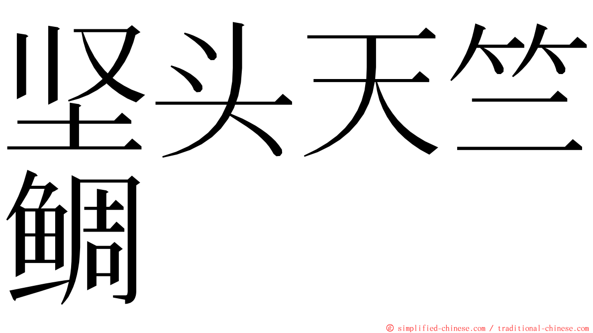 坚头天竺鲷 ming font