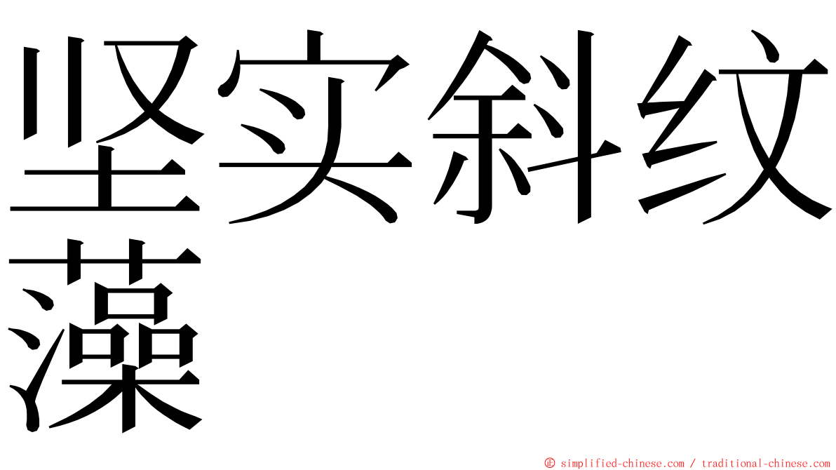 坚实斜纹藻 ming font