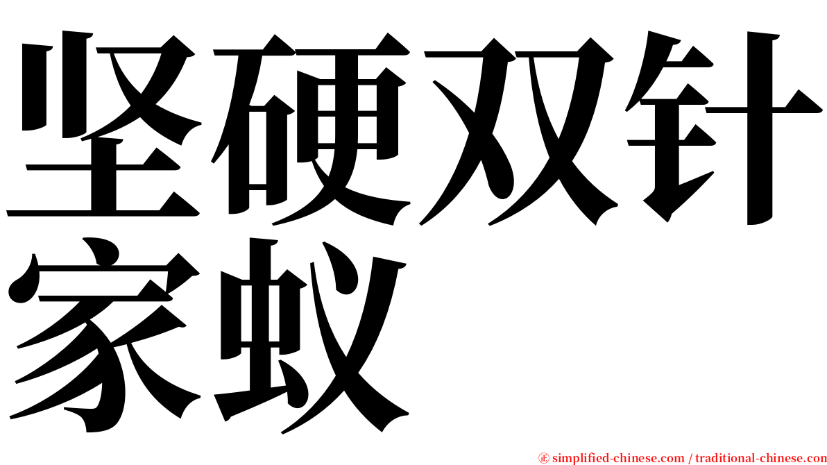 坚硬双针家蚁 serif font