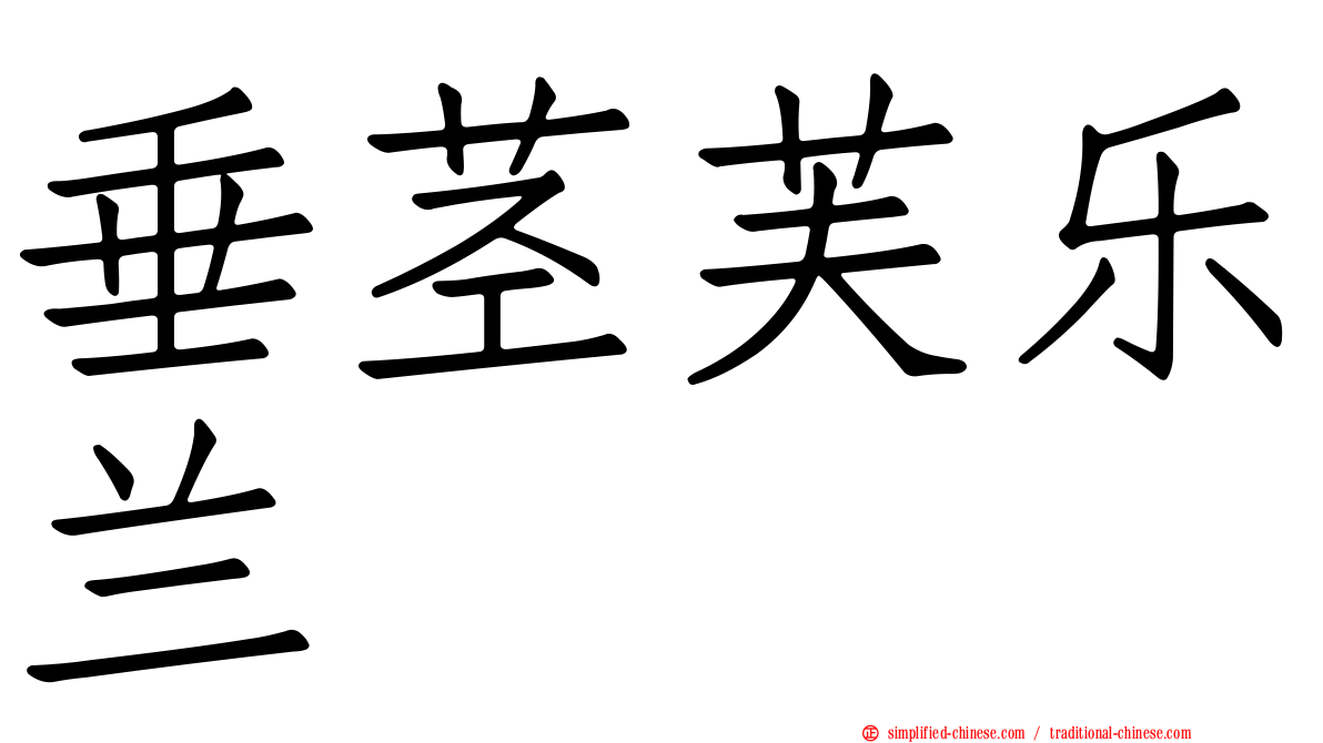 垂茎芙乐兰