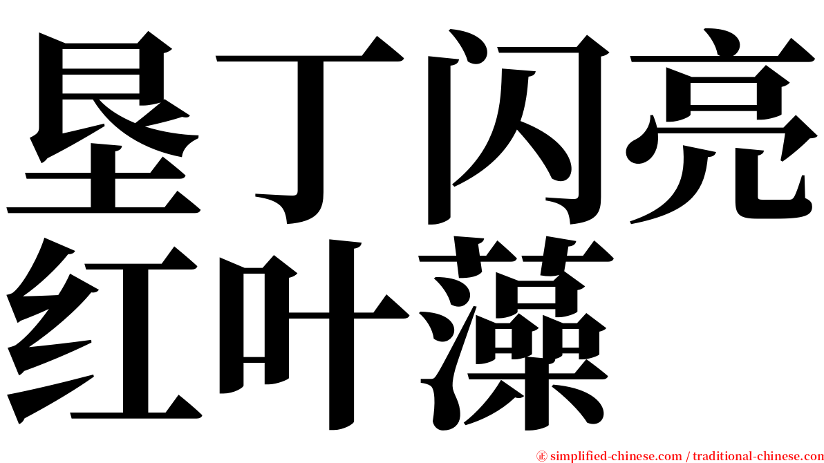 垦丁闪亮红叶藻 serif font