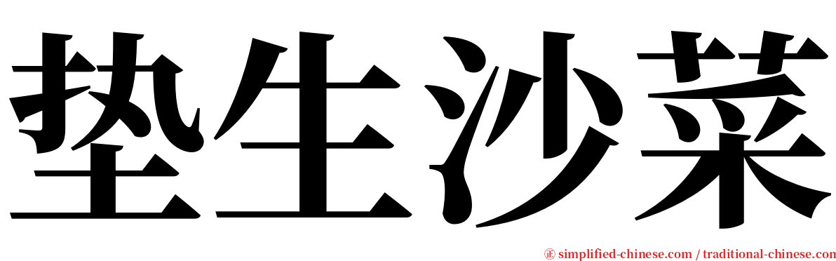 垫生沙菜 serif font