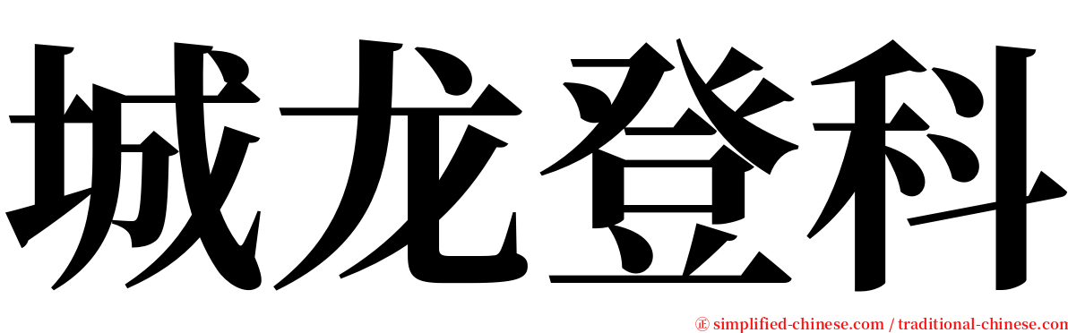 城龙登科 serif font