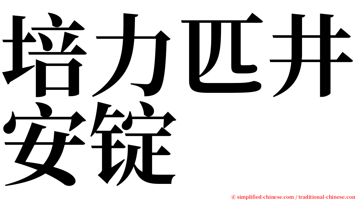 培力匹井安锭 serif font