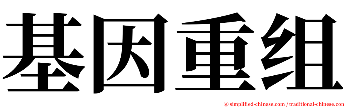 基因重组 serif font