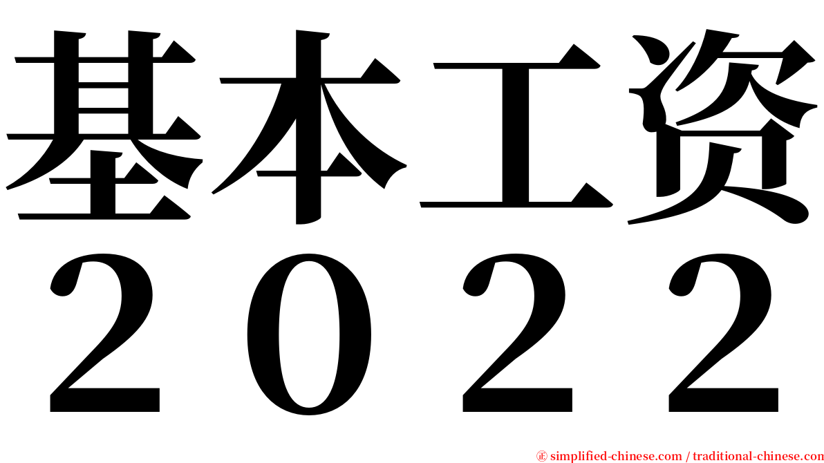基本工资２０２２ serif font