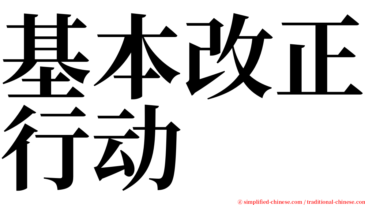 基本改正行动 serif font