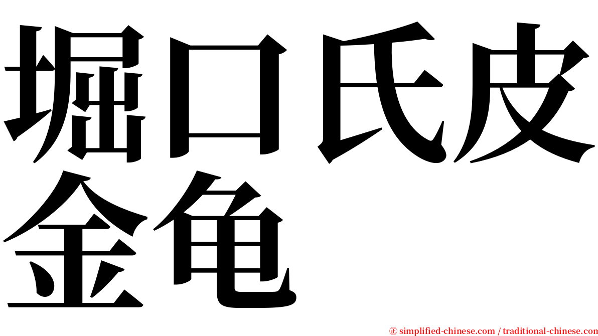 堀口氏皮金龟 serif font