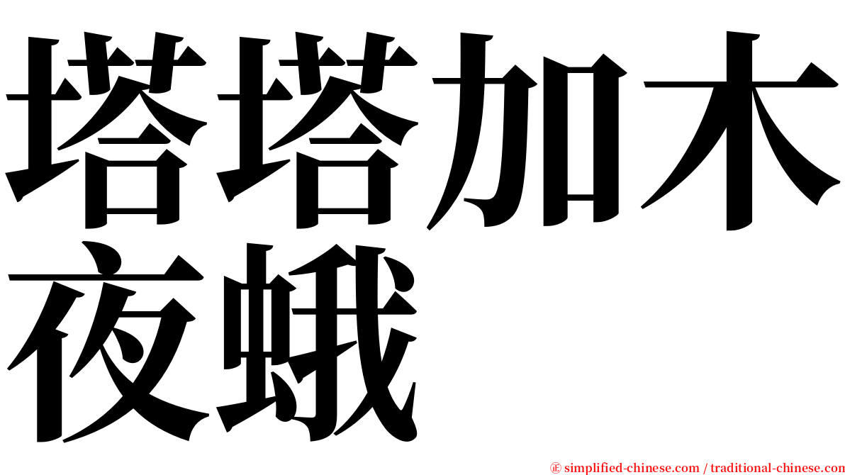 塔塔加木夜蛾 serif font