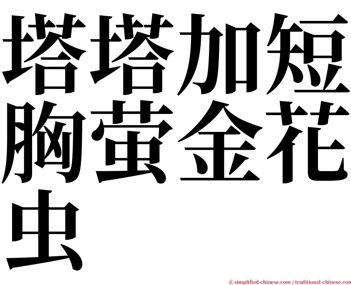 塔塔加短胸萤金花虫 serif font