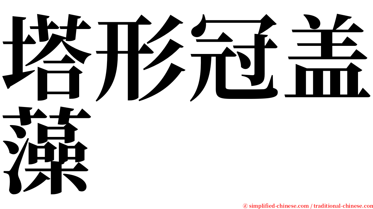 塔形冠盖藻 serif font