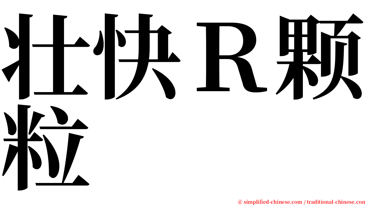 壮快Ｒ颗粒 serif font