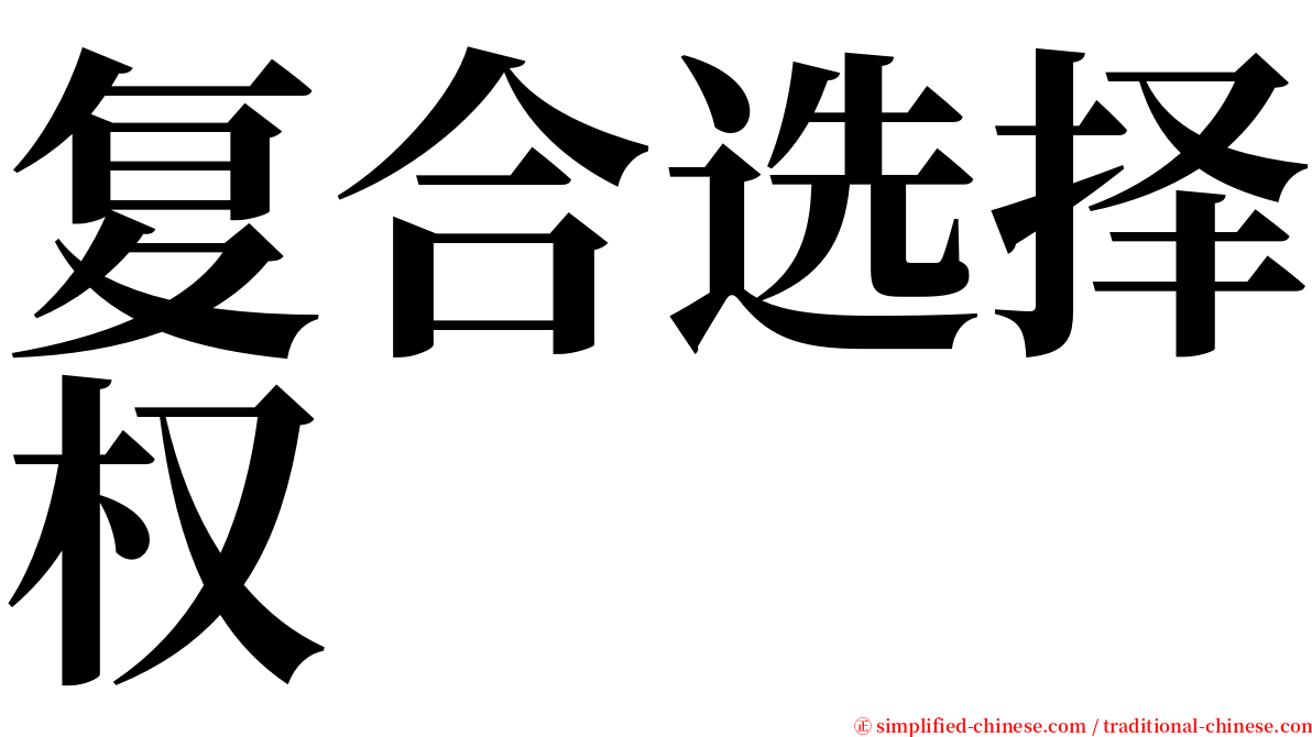 复合选择权 serif font