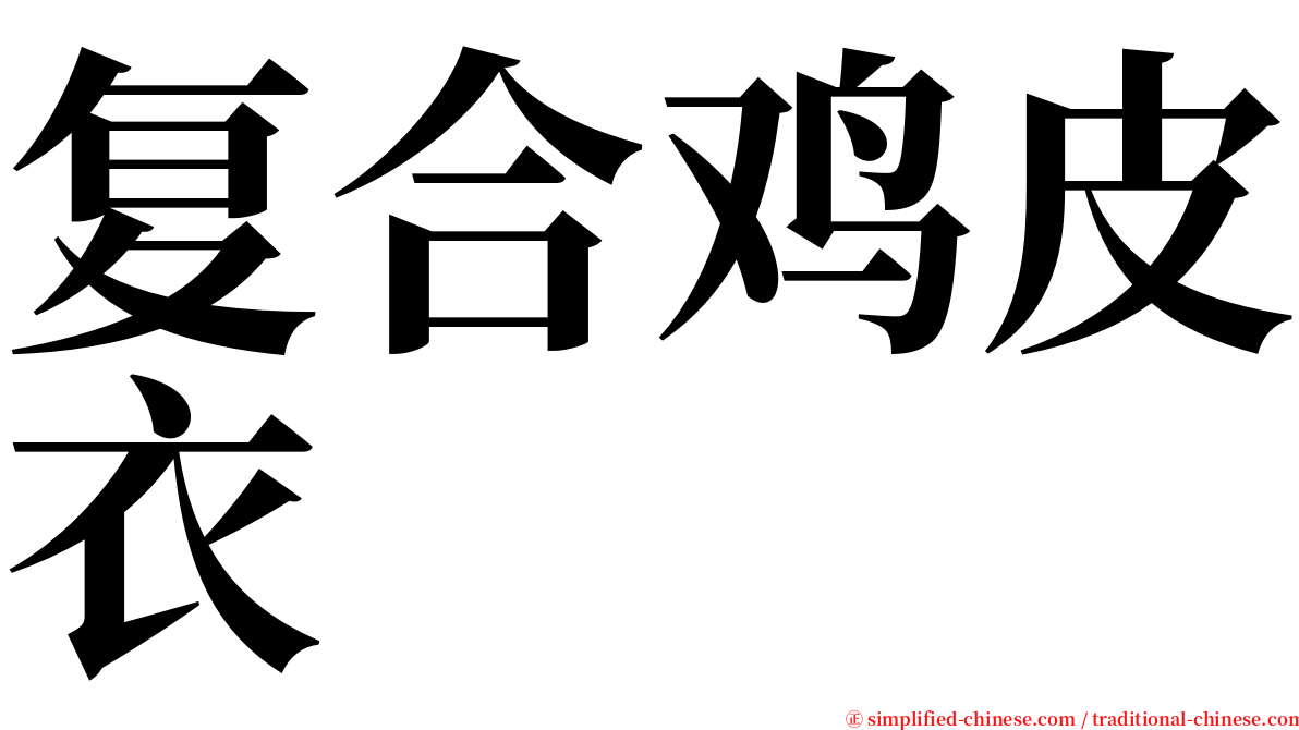 复合鸡皮衣 serif font