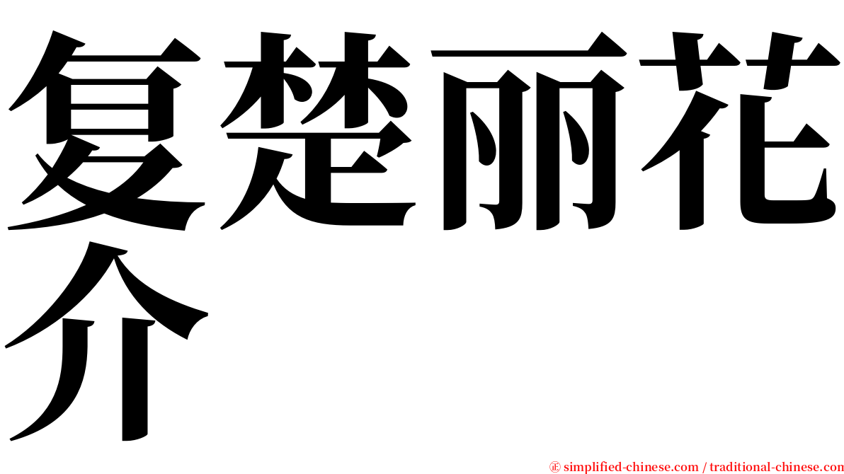 复楚丽花介 serif font